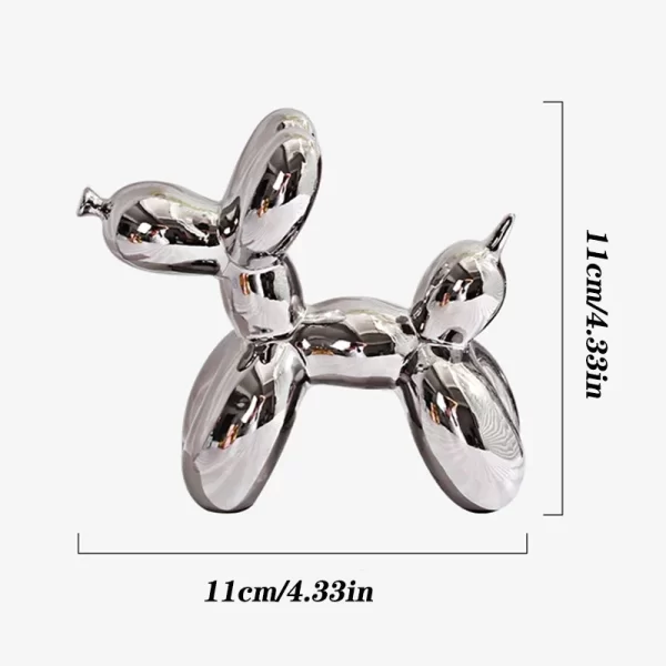 ERMAKOVA 11cm/4.3inch Creative Balloon Dog Abstract Ceramic Ornament Sculpture Figurine Statue Home Office Decoration Gift - Image 4