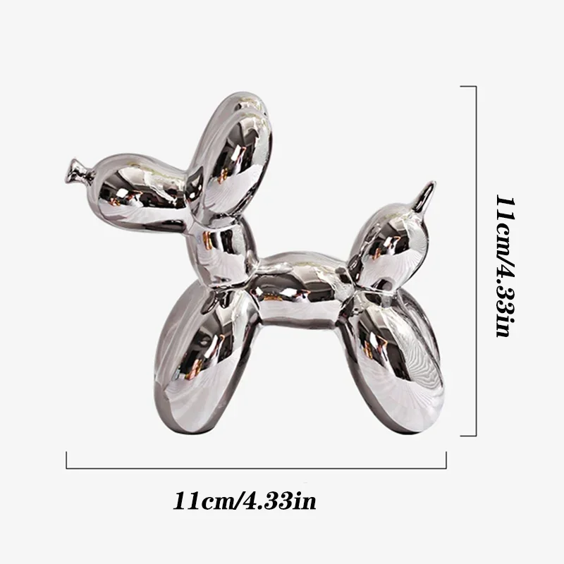 ERMAKOVA 11cm/4.3inch Creative Balloon Dog Abstract Ceramic Ornament Sculpture Figurine Statue Home Office Decoration Gift - Image 4