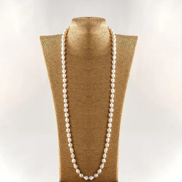 DAINASHI 8-9mm Baroque Natural Freshwater Pearl Necklaces for Women 86cm Long Sweater Necklaces Jewelry Gift Wholesale - Image 6
