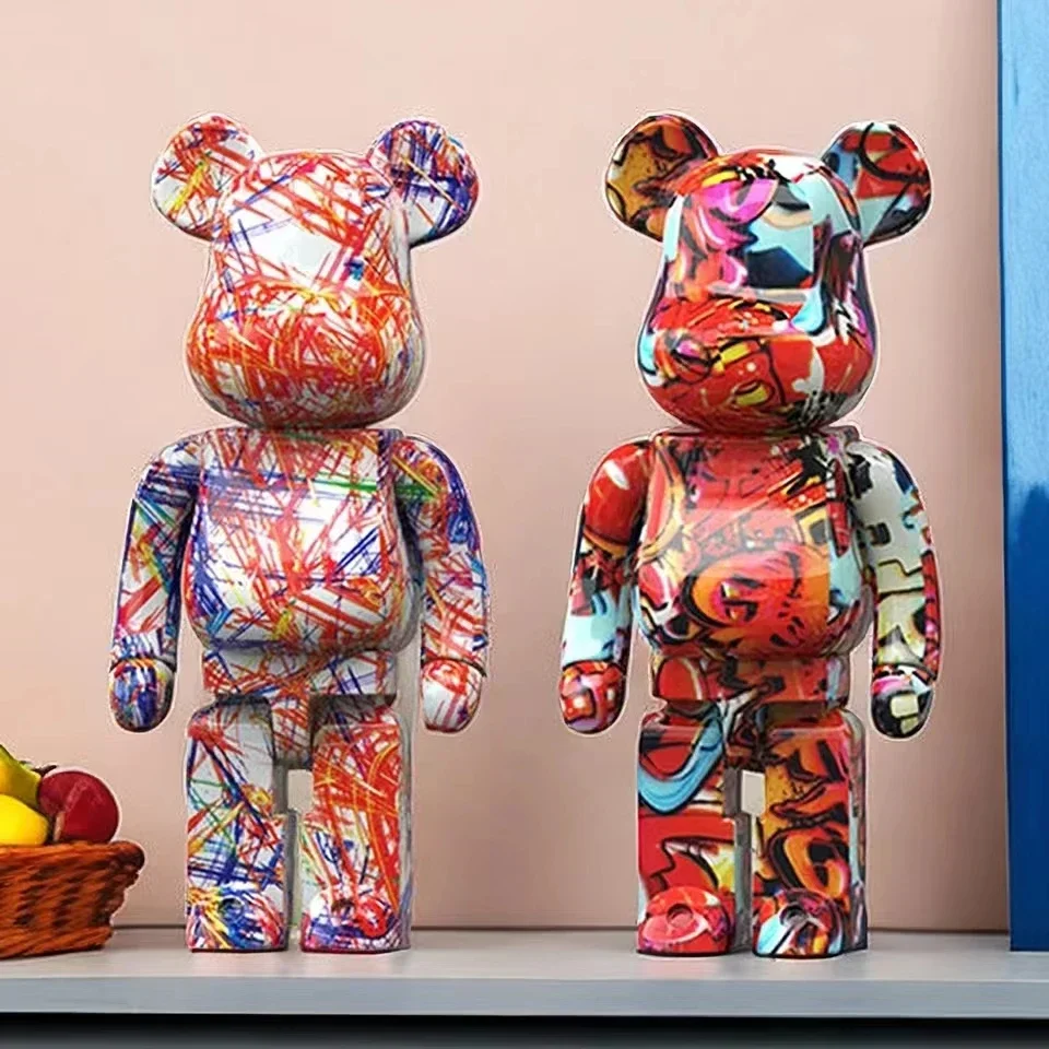 27cm/10Inches Graffiti Bear Figurine Home Decor Animal Abstract Ornament Storage Money Jar Modern Room Sculpture Table Decor - Image 6