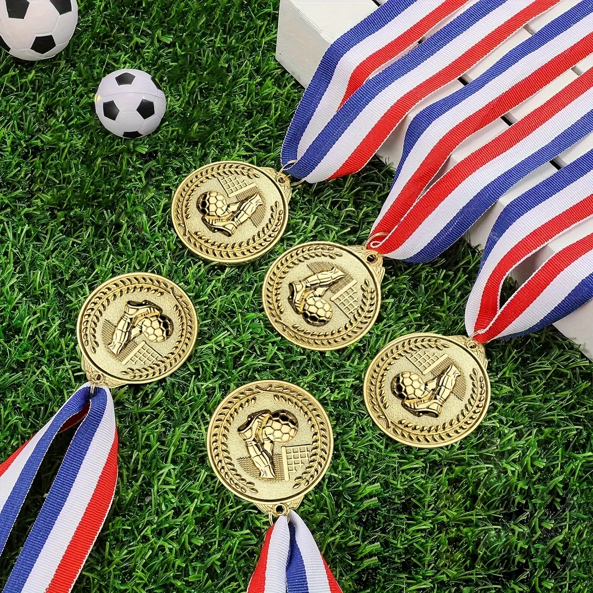 12pcs Gold Award Medal Zinc Alloy Round Winner Reward Football Competition Prizes Award Golden Medals for Souvenir Gift Sport - Image 3