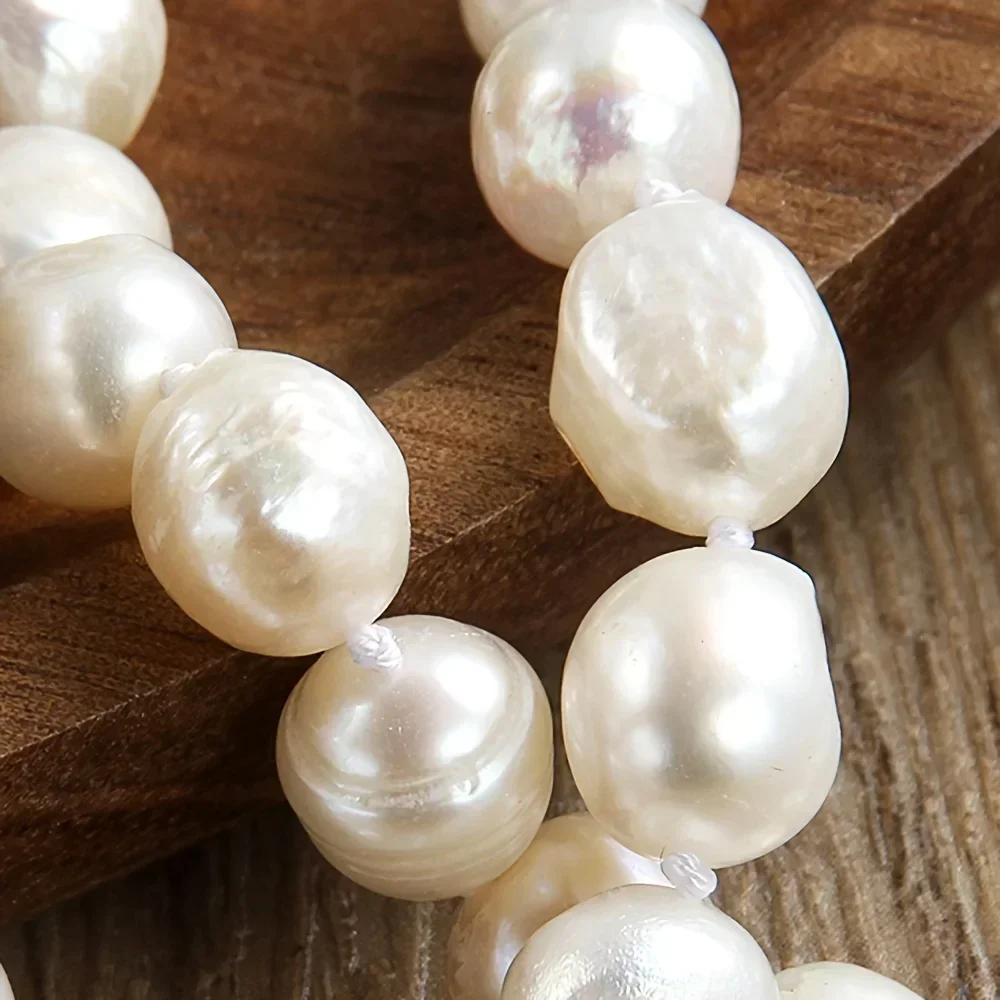 DAINASHI 8-9mm Baroque Natural Freshwater Pearl Necklaces for Women 86cm Long Sweater Necklaces Jewelry Gift Wholesale - Image 2