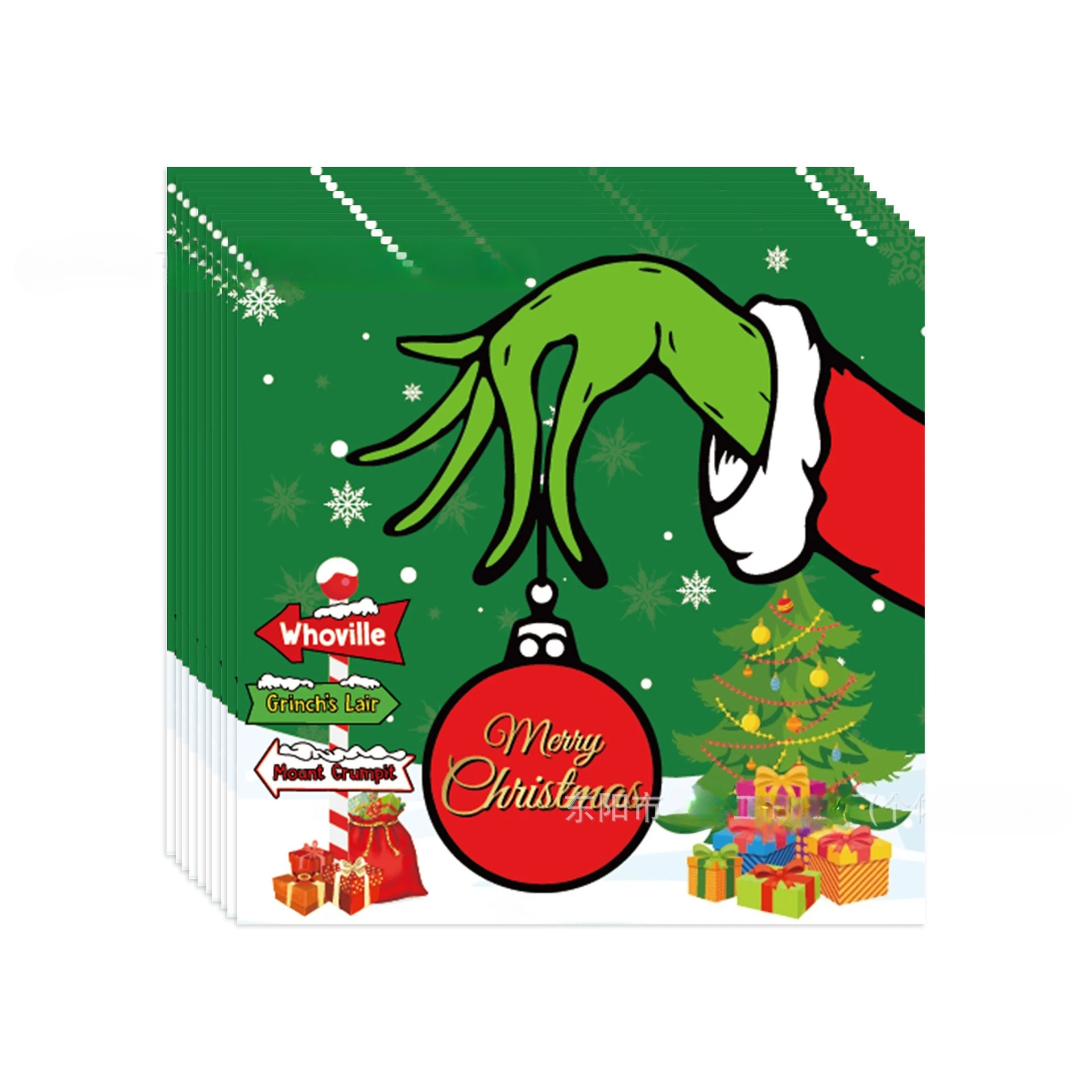 82Pcs Christmas Theme Grinch Party Tableware Set Paper Plates Cups Banners Tablecloth Merry Christmas Decorations Party Supplies - Image 2