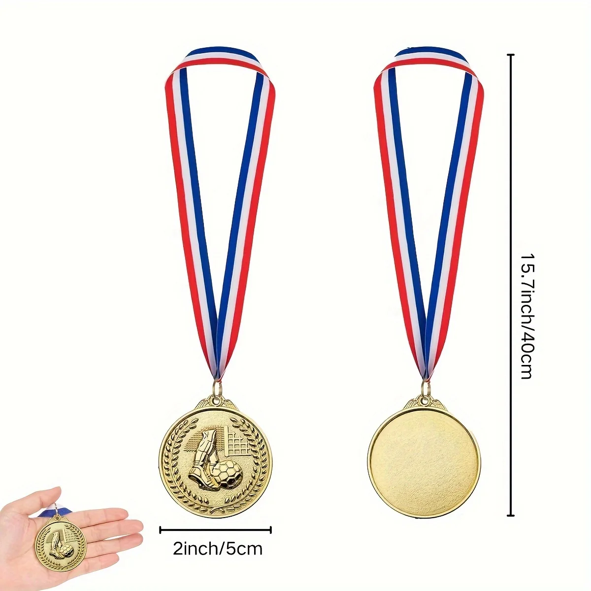 12pcs Gold Award Medal Zinc Alloy Round Winner Reward Football Competition Prizes Award Golden Medals for Souvenir Gift Sport - Image 6