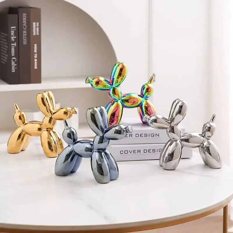 ERMAKOVA 11cm/4.3inch Creative Balloon Dog Abstract Ceramic Ornament Sculpture Figurine Statue Home Office Decoration Gift - Image 3