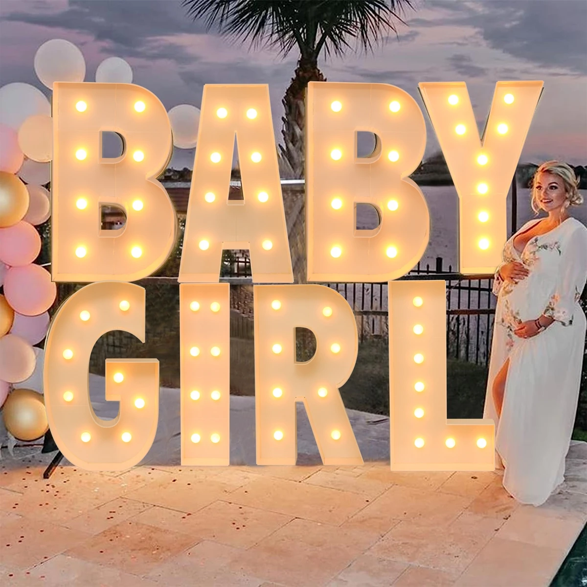 91.5CM Giant Letter Led Light Frame Box Baby Shower Christmas 1st Birthday Wedding Party Decor DIY Name Balloon Filling Box - Image 2