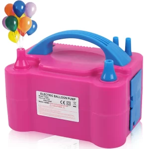 Double Nozzle Electric Balloon Inflation Pump, 600W Portable Balloon Pump for All Balloon Arch Party Birthday Wedding Decoration