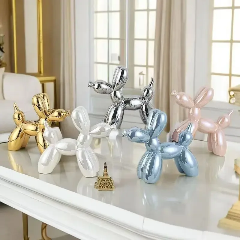 ERMAKOVA 11cm/4.3inch Creative Balloon Dog Abstract Ceramic Ornament Sculpture Figurine Statue Home Office Decoration Gift - Image 6