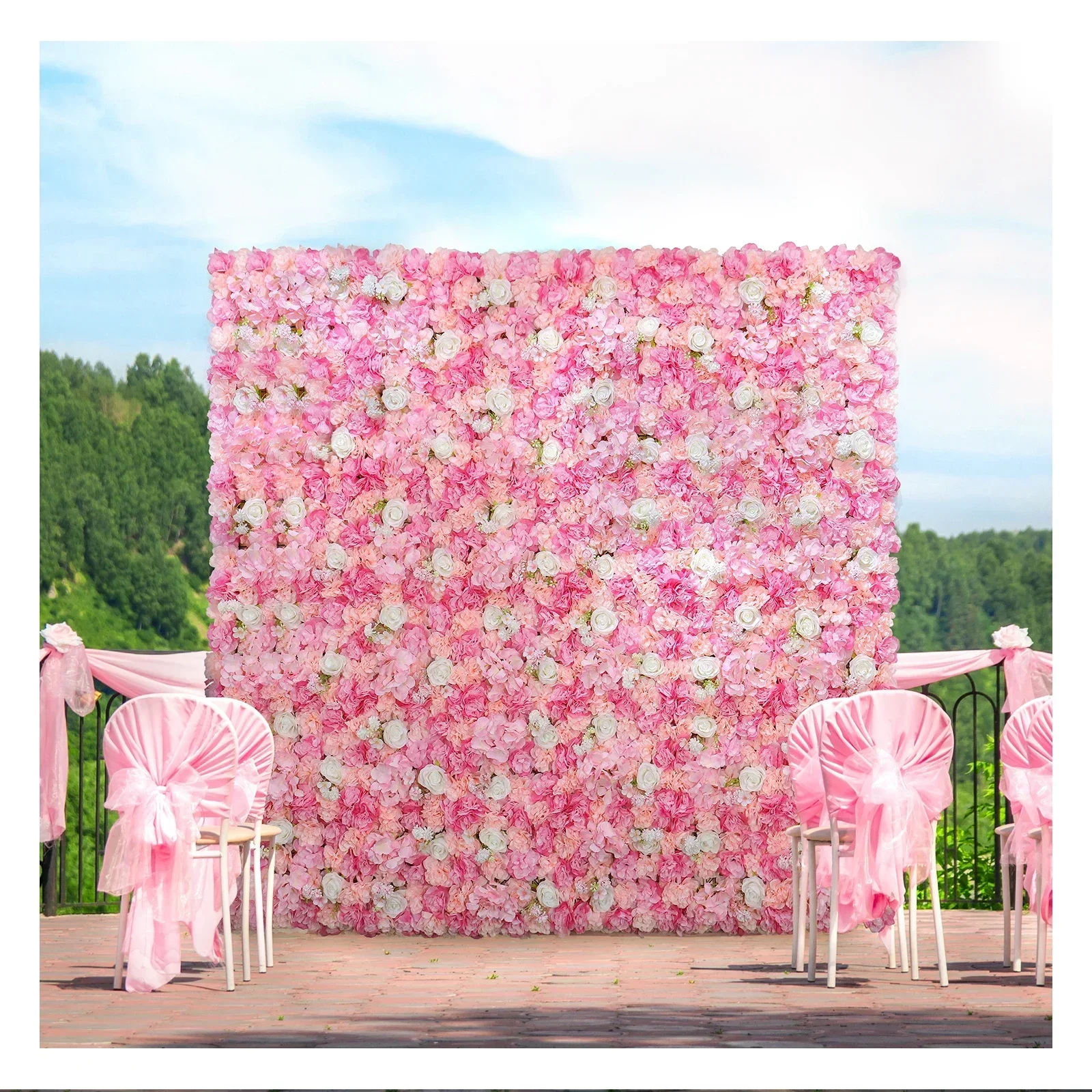 12PCS Artificial Flowers Roses Wall Panel 3D Flower Backdrop Faux Roses for Wall Party Wedding Bridal Shower Outdoor Decoration - Image 4
